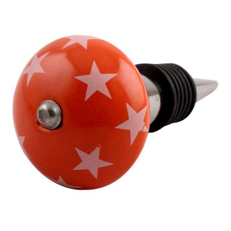Orange Star Ceramic Wine Stopper (Pack Of One Piece)